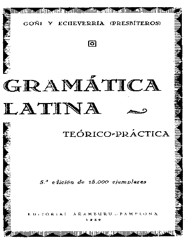 Portada de la Gramática de Goñi