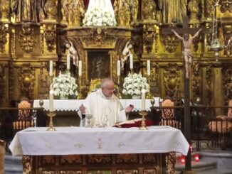 Pedro Diaz Fernandez celebra el aniversario en el santuario de los Remedios del que es Rector.