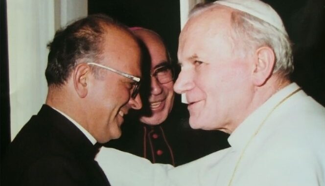 Don Eulogio, con San Juan Pablo II